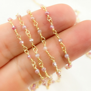 Coated Red Quartz Gold Plated Wire Chain